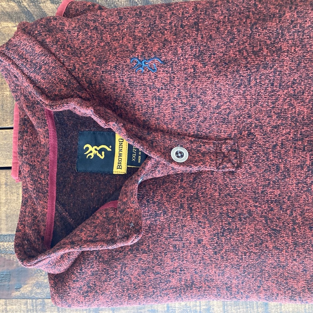 Browning Men’s red speckled pull over jacket size XXL